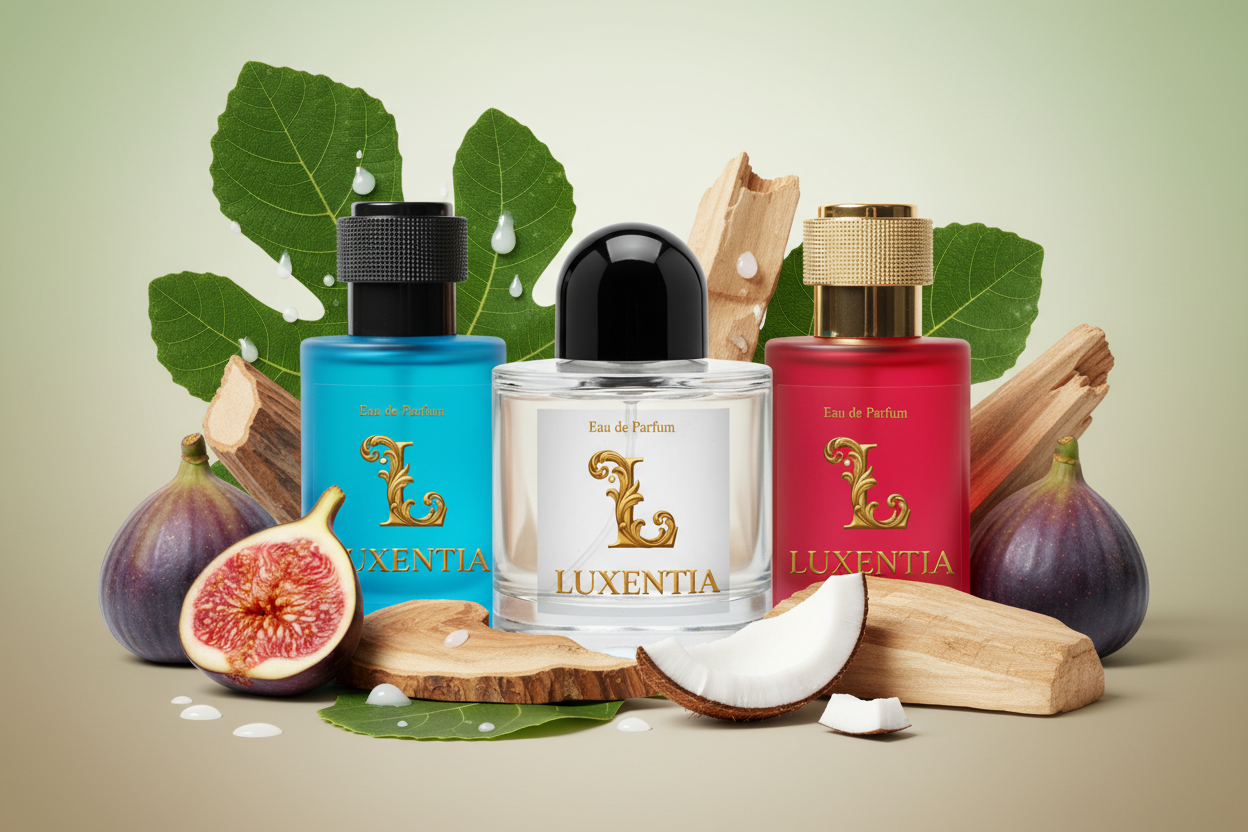 Luxentia Three 50ml Bottles Fig Woody Unisex Premium Ad