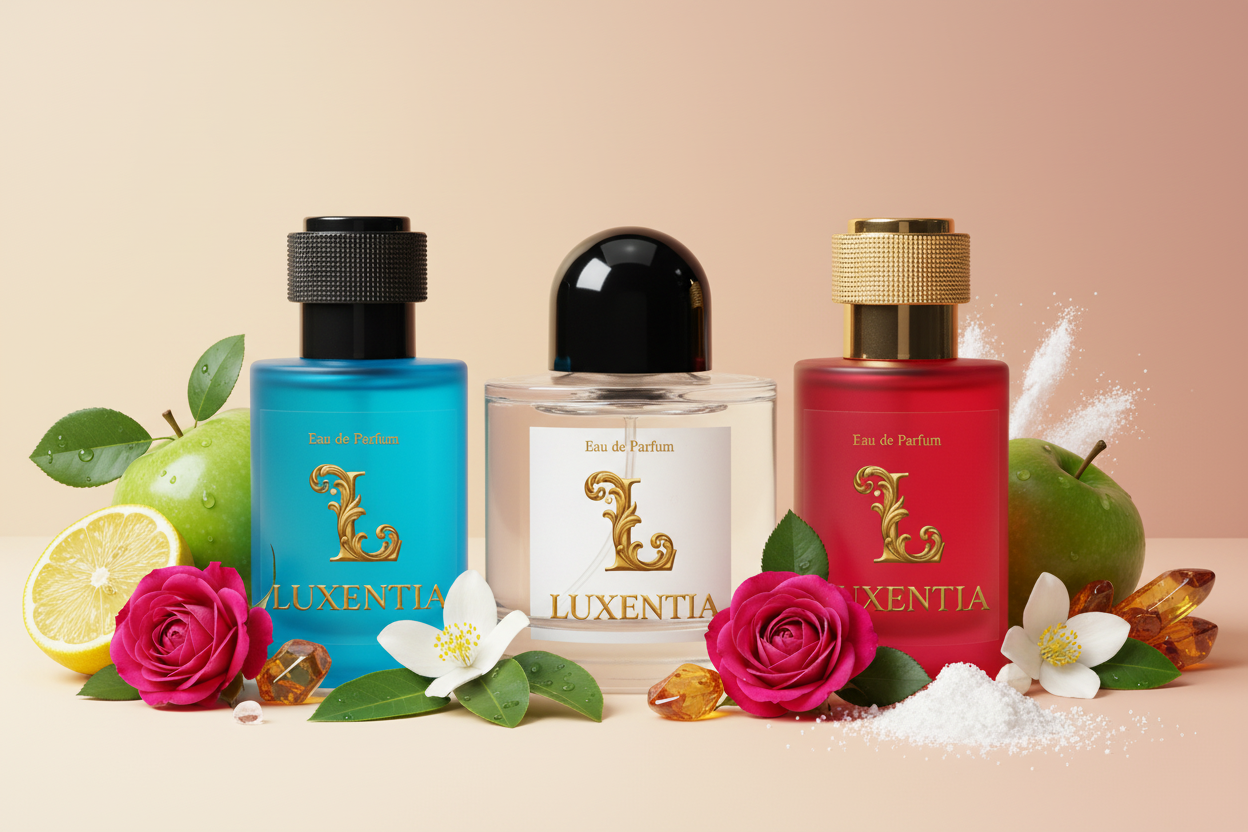 Luxentia Three 50ml Bottles Fresh Floral Oriental Unisex Premium Ad