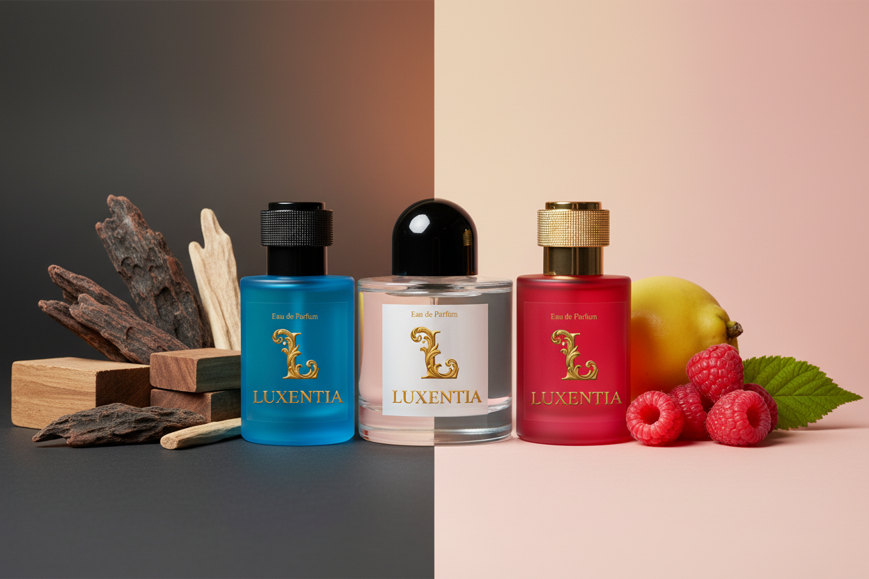 Luxentia Three 50ml Bottles Fruity Oud Unisex Premium Ad