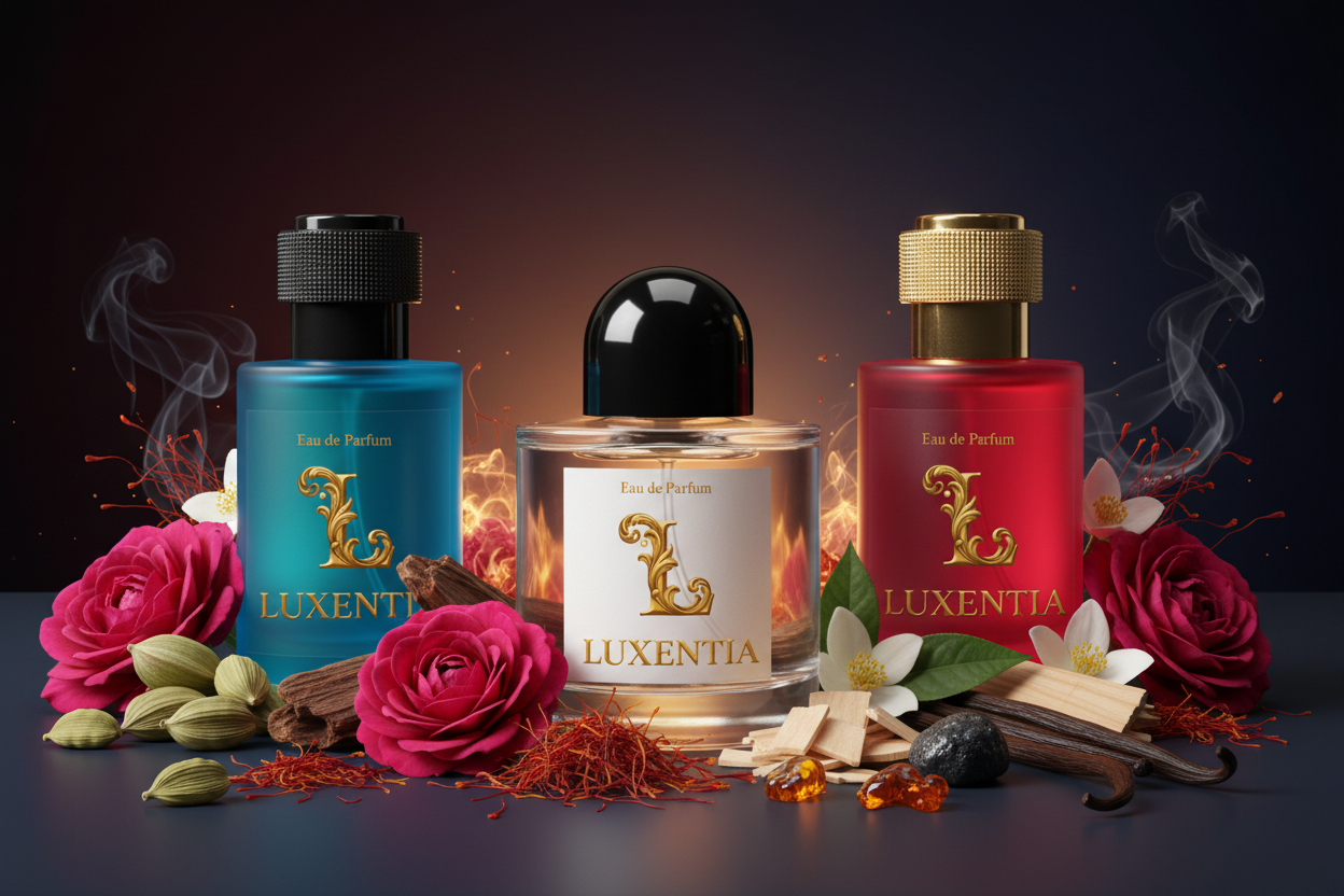 Luxentia Three 50ml Bottles Majestic Oud Rose Oriental Unisex Premium Ad