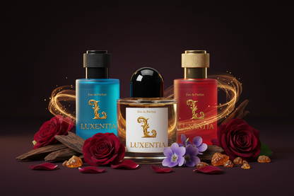 Luxentia Three 50ml Bottles Rare Oud Rose Oriental Unisex Premium Ad