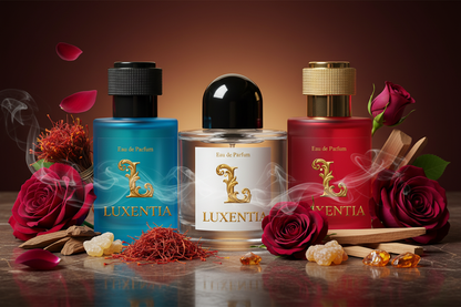 Luxentia Three 50ml Bottles Rose Oud Oriental Unisex Premium Ad