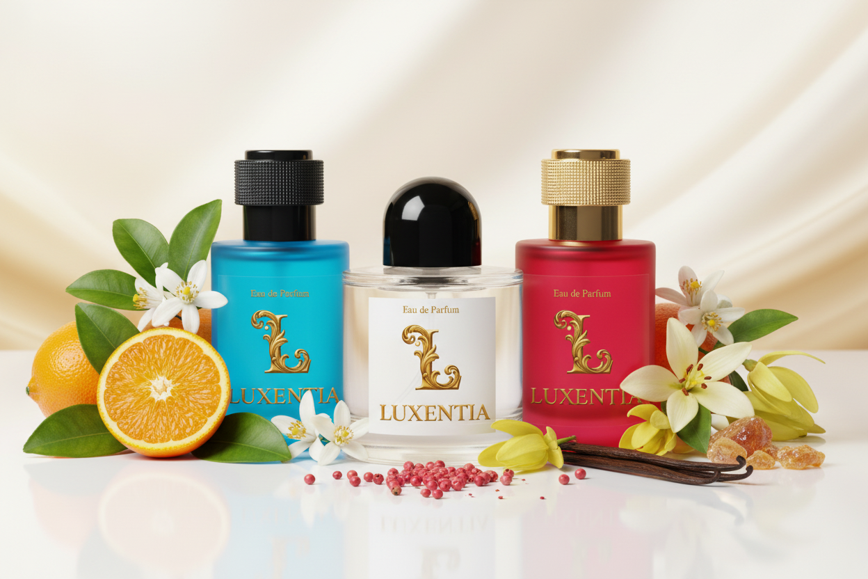 Luxentia Three 50ml Bottles Spicy Floral Unisex Premium Ad